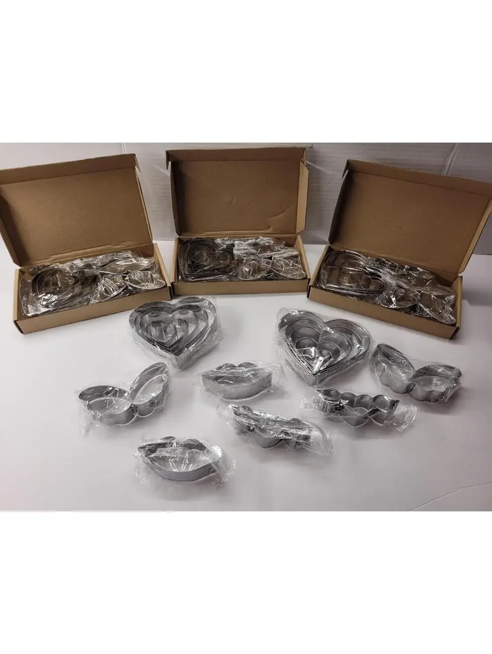 Lot Of Heart Butterflies Lips Cookie Cutters Stainless Steel Valentine’s Kit New